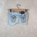 Vintage Miss Me Baggy Y2K Hip Hop Jeans Shorts Jorts Kids Girl Age 10 Blue Denim Low Rise
