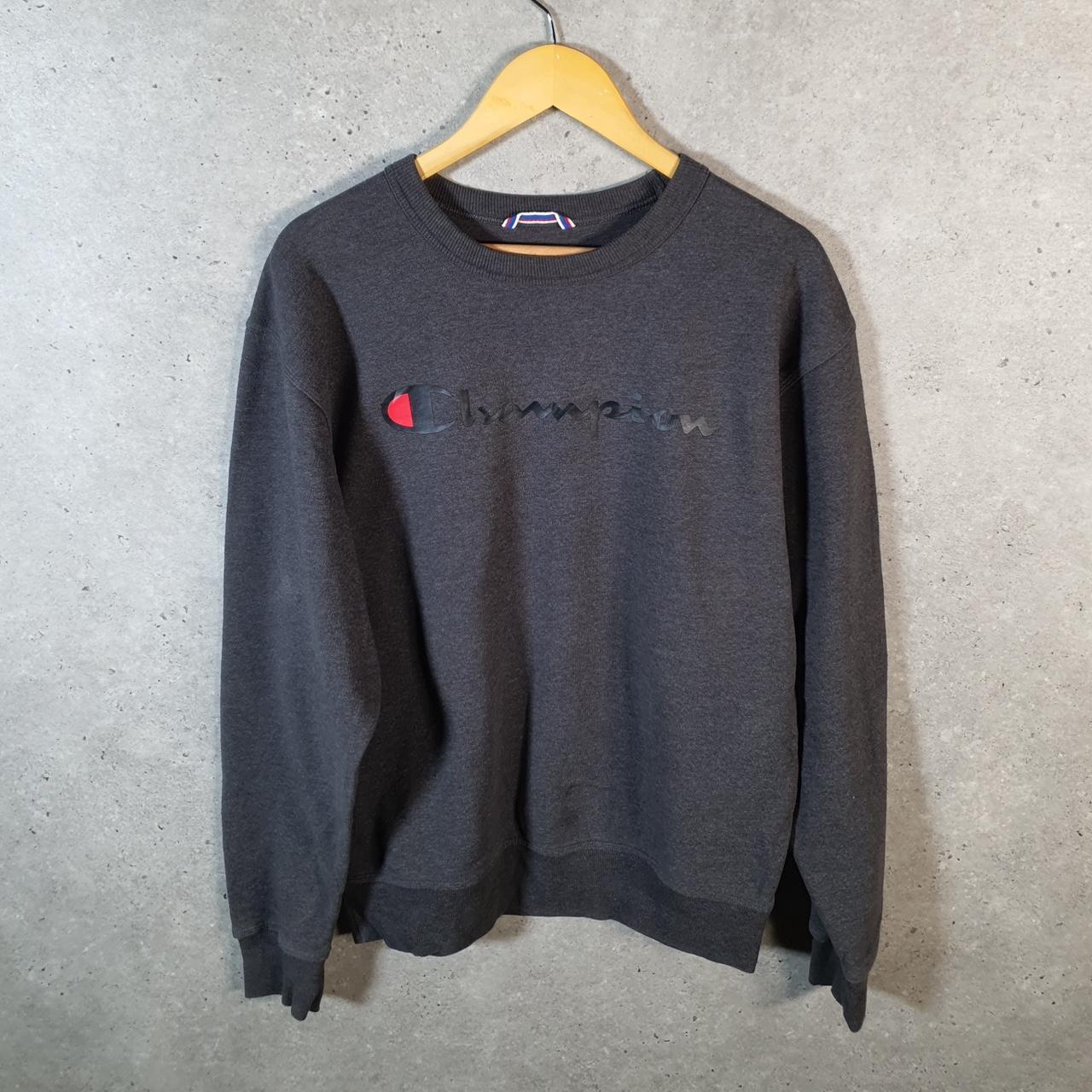 Vintage Champion Sweatshirt Men’s Medium Grey USA Pullover Spellout Logo