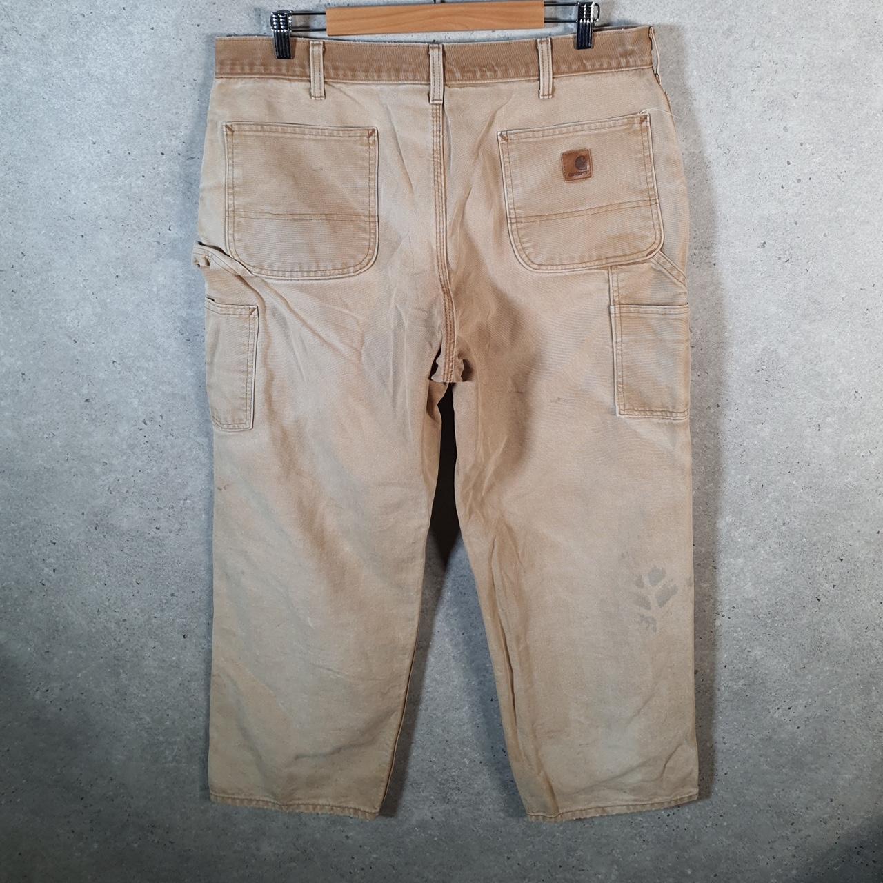 Vintage Carhartt Carpenter Trousers Mens W38 L29 Brown Dungaree Fit Workwear