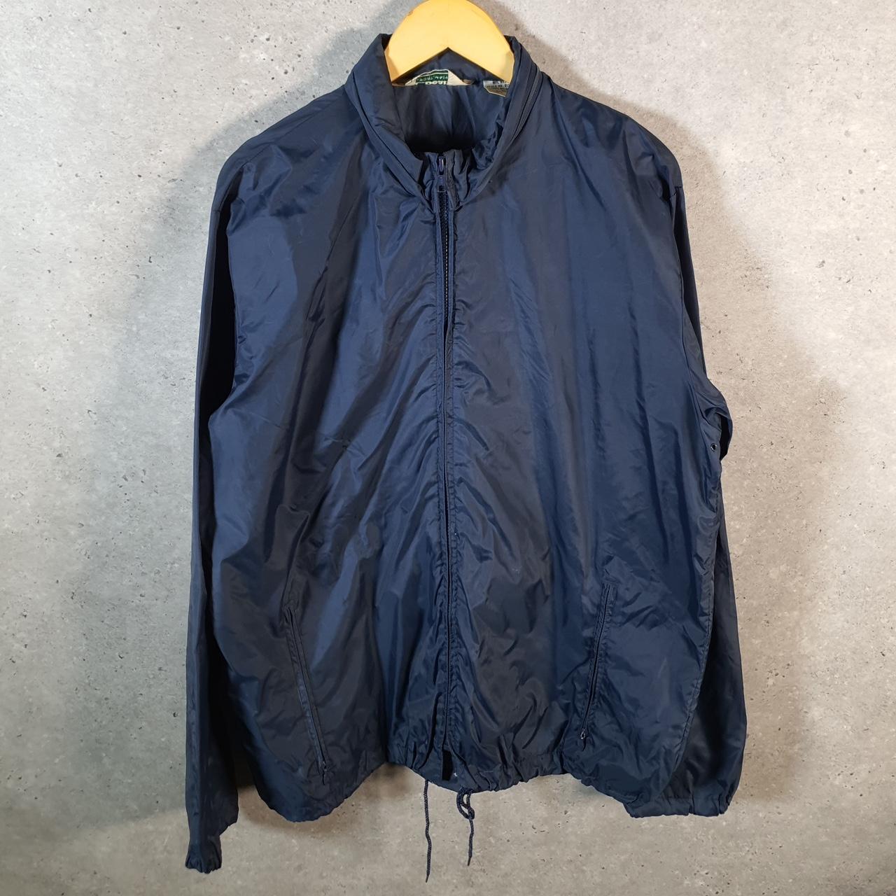 Vintage L.L. Bean Outdoors Nylon Jacket Mens Large Navy Blue Full Zip Waterproof