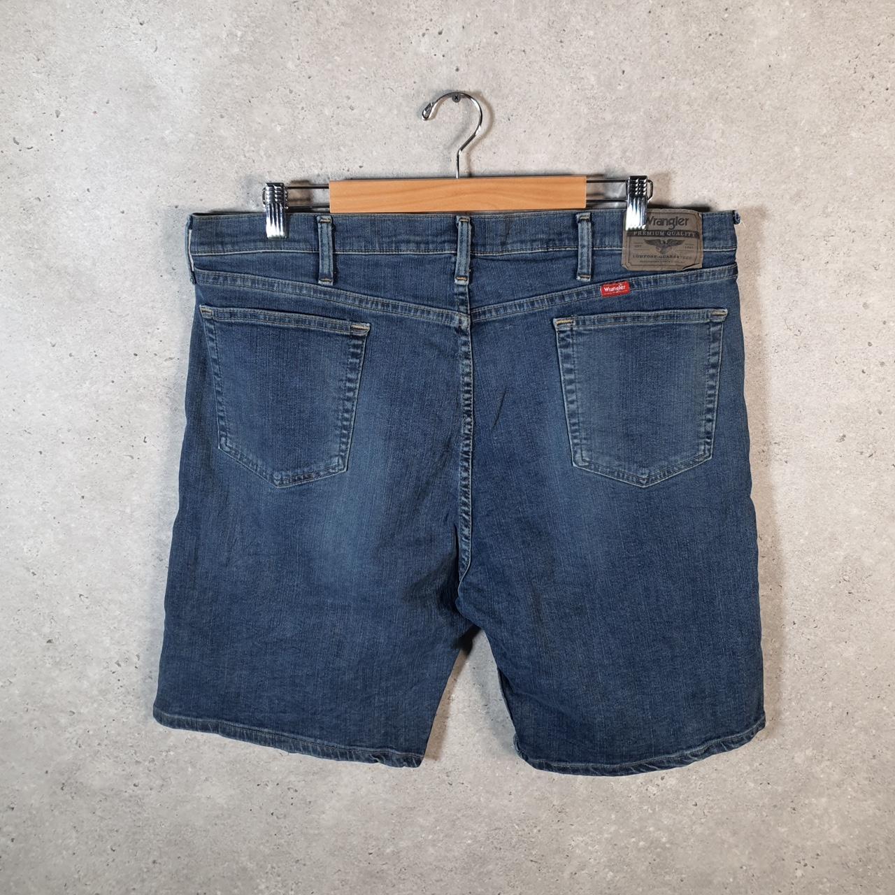 Vintage Wrangler Denim Shorts Jorts Cargo Men’s W38 Relaxed Blue Baggy Cotton