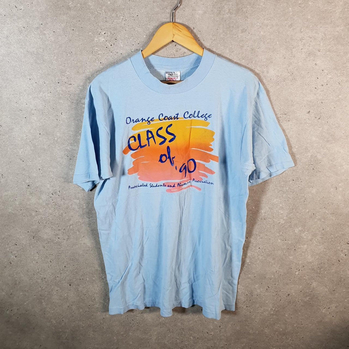 Vintage Oneita USA Orange Coast College Single Stitch T Shirt Men’s XL Blue Big Fish Vintage