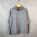 Vintage Nike Team Dri Fit Windbreaker Track Jacket Mens 2XL Grey USA Swoosh Full Zip USA