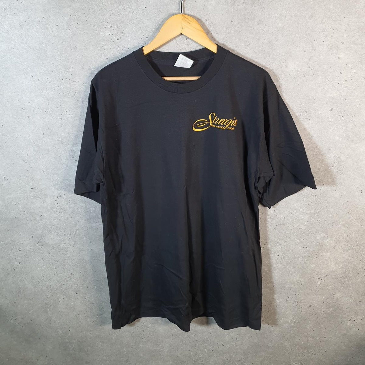 Vintage PowerPro Oneita USA Sturgis 2000 South Dakota Single Stitch T Shirt Men’s Large Black Big Fish Vintage