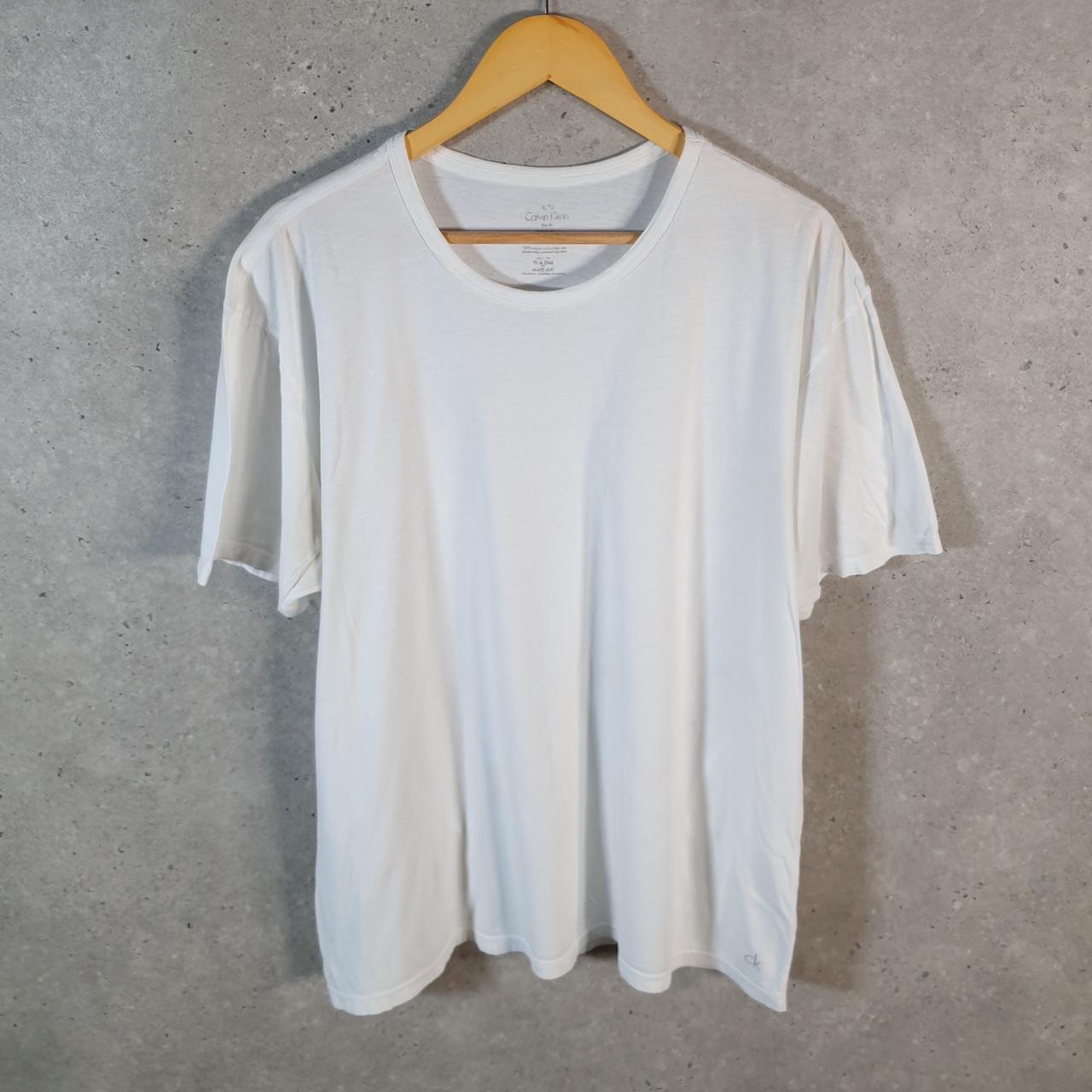 Vintage Calvin Klein Spellout Blank T Shirt Men’s XL White Casual Sports