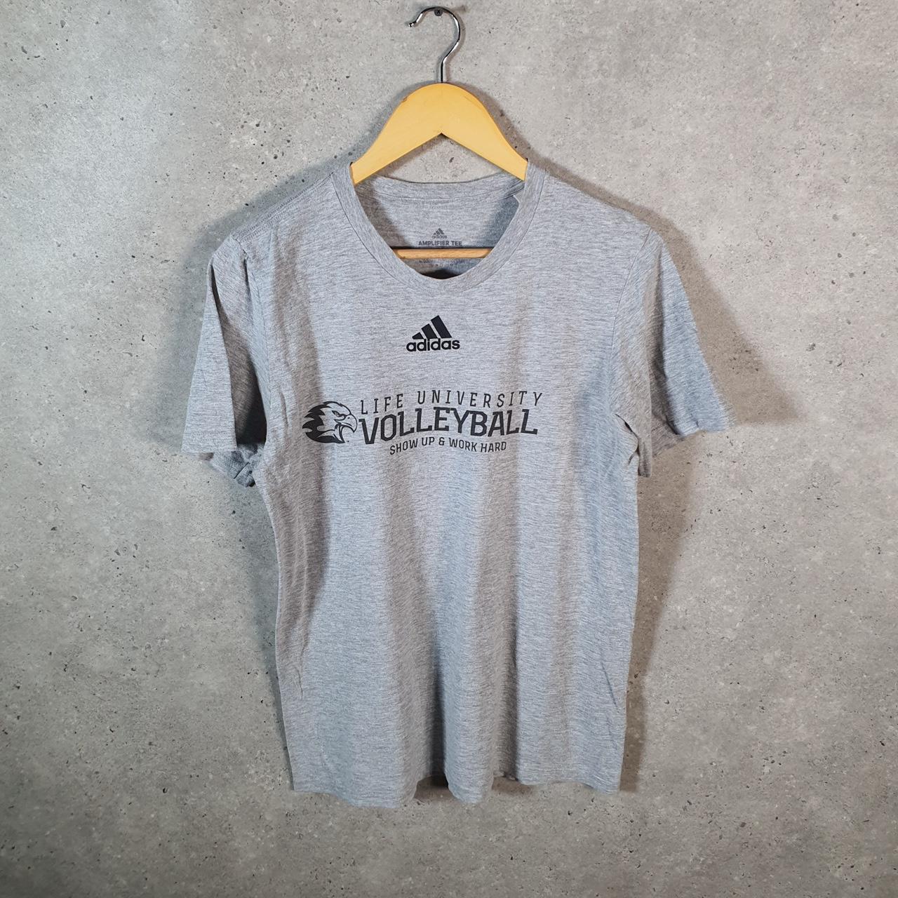 Vintage Adidas Amplifier T Shirt Shirt Men’s Small Grey Three Stripes Logo Athletic C9584
