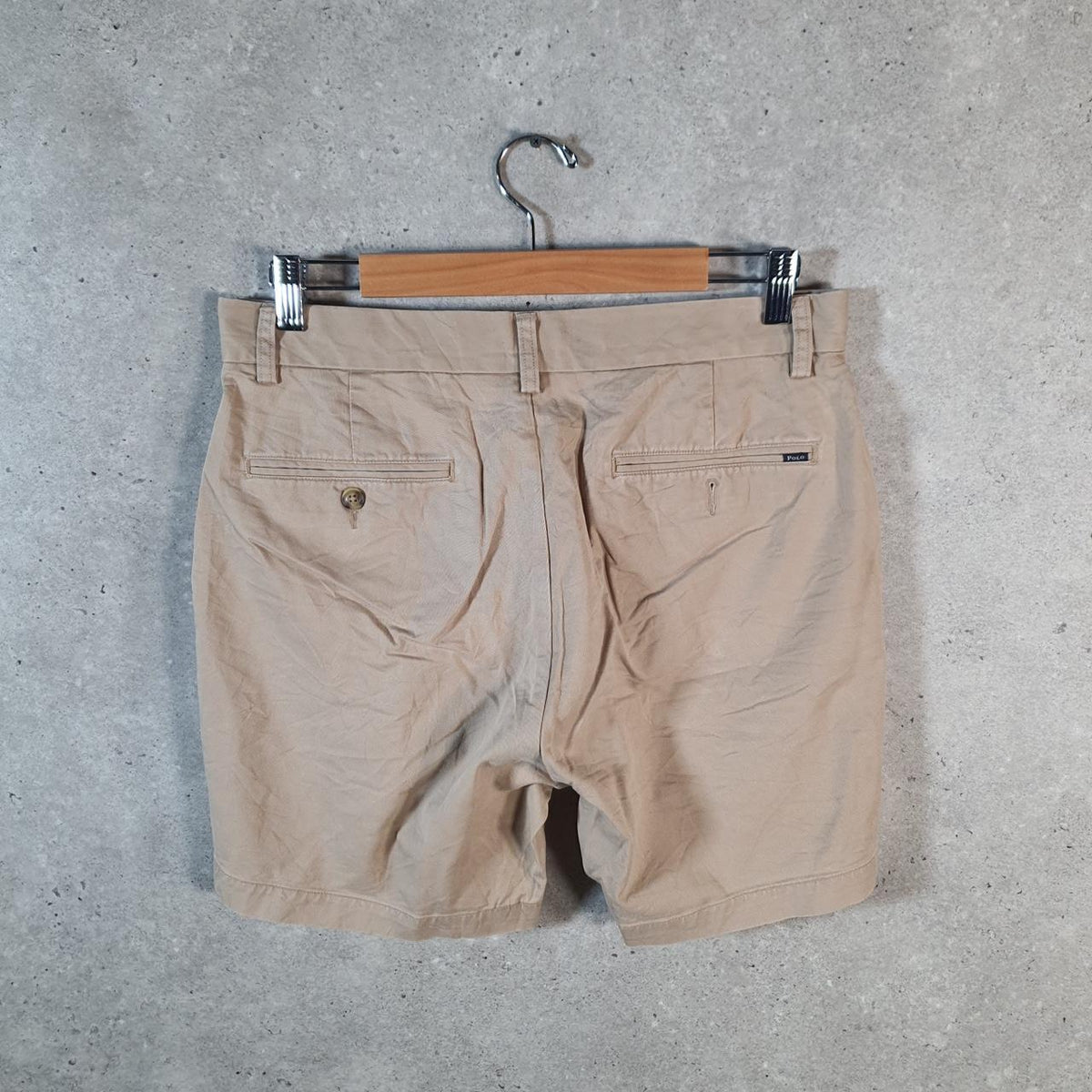 Vintage Ralph Lauren Polo Shorts Jorts Cargo Men’s W31 Beige Baggy Cotton A4654