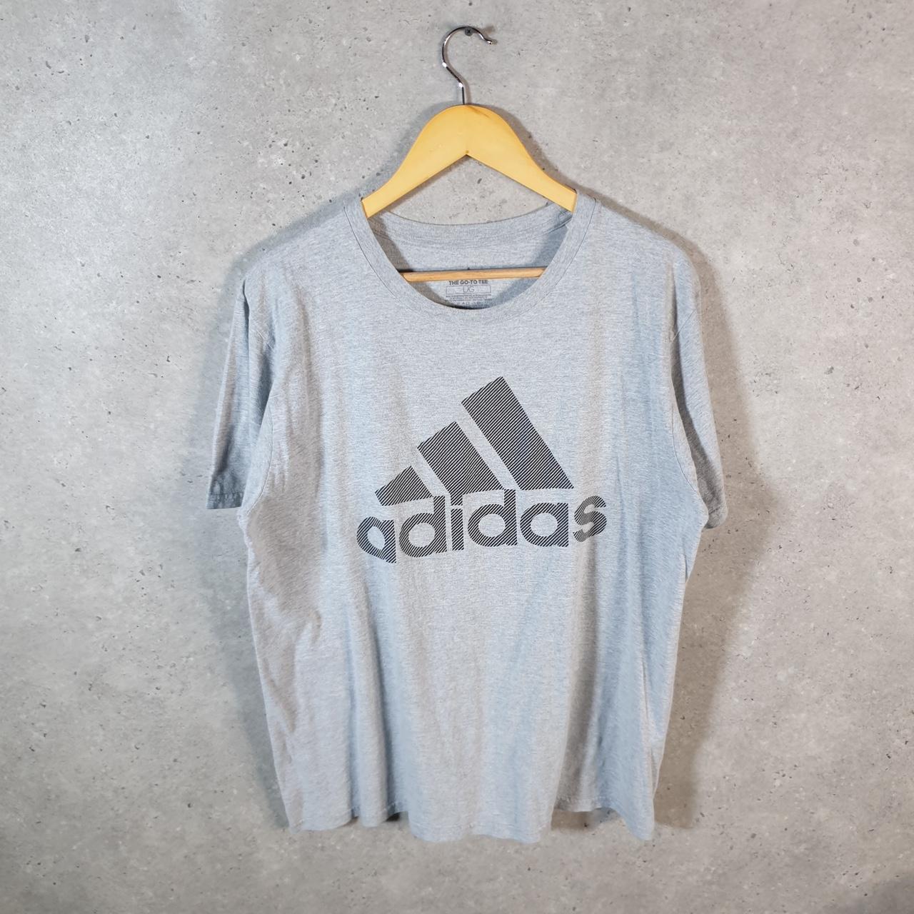 Vintage Adidas Go To Tee T Shirt Men’s Large Grey Three Stripes Logo Athletic