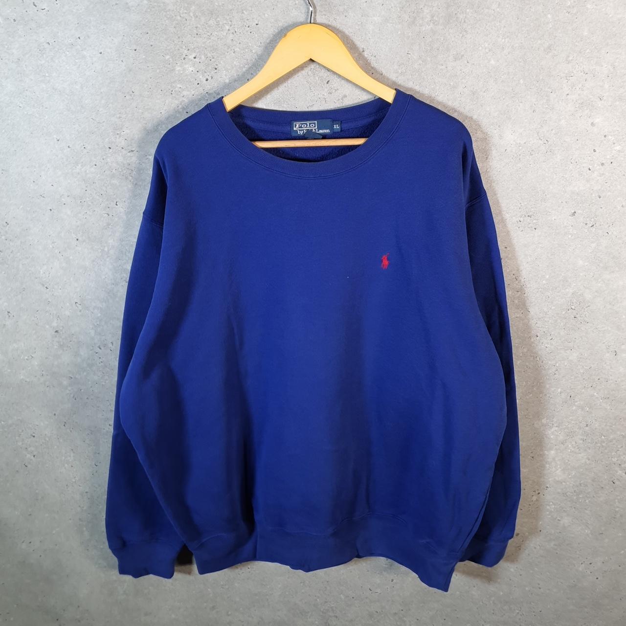Vintage Ralph Lauren Polo Sweatshirt Men’s XL Blue Cotton Pullover Pony