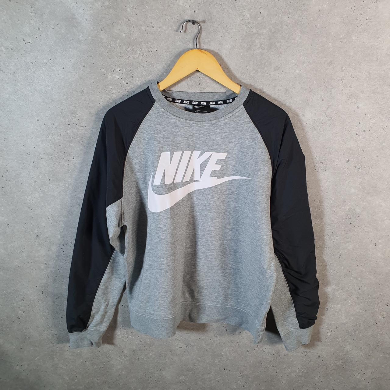Vintage Nike Club Spellout Hoodie Men’s Small Grey Swoosh Y2K Pullover