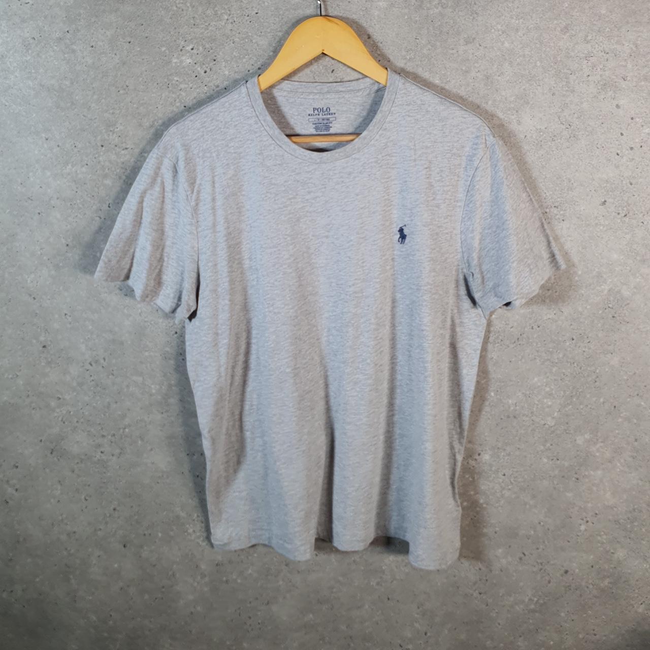 Vintage Ralph Lauren Polo Sport T Shirt Men’s Large Grey Custom Slim Fit Embroidered Pony C8686