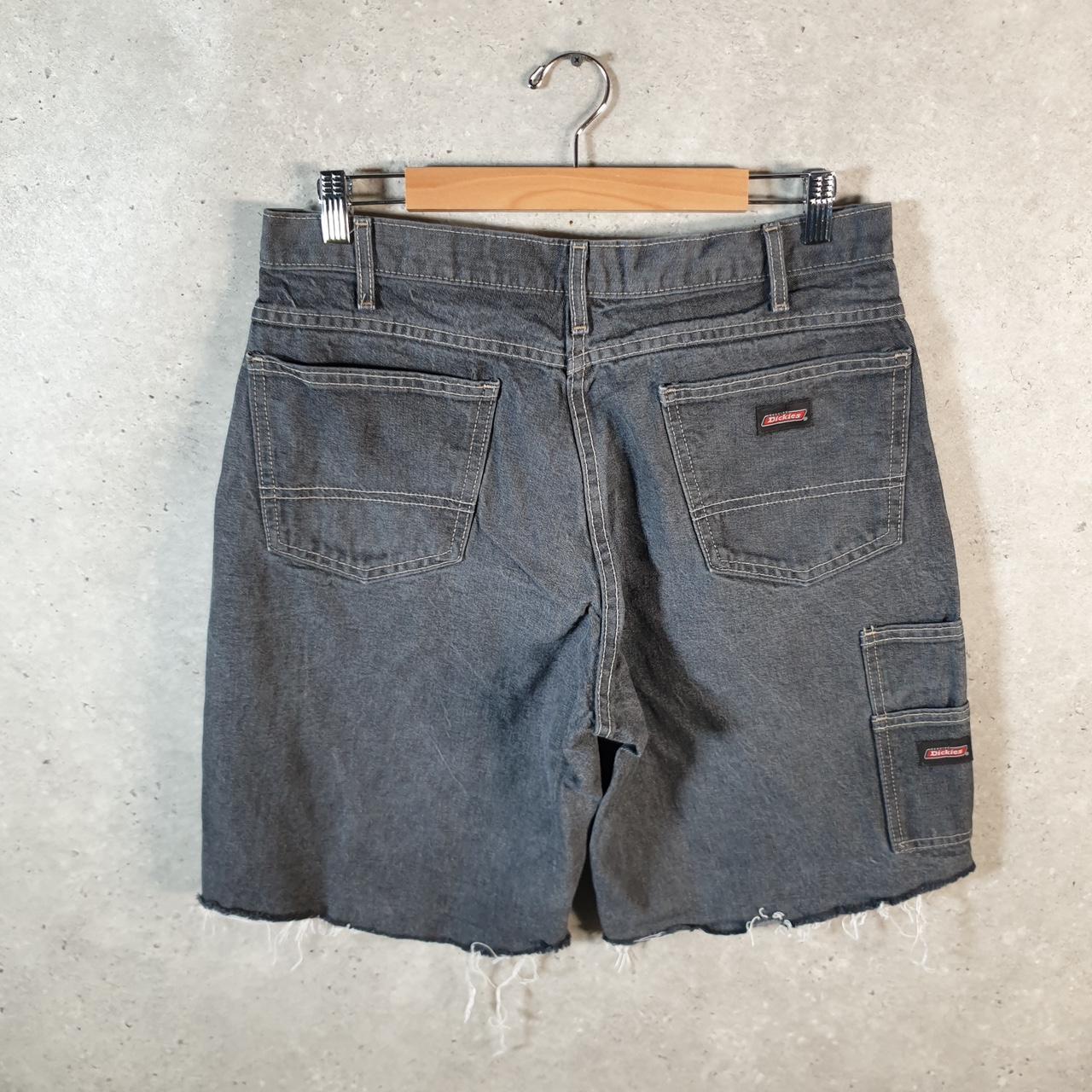 Vintage Dickies Baggy Chino Shorts Jorts Cargo Mens W34 Grey Denim Loose Fit