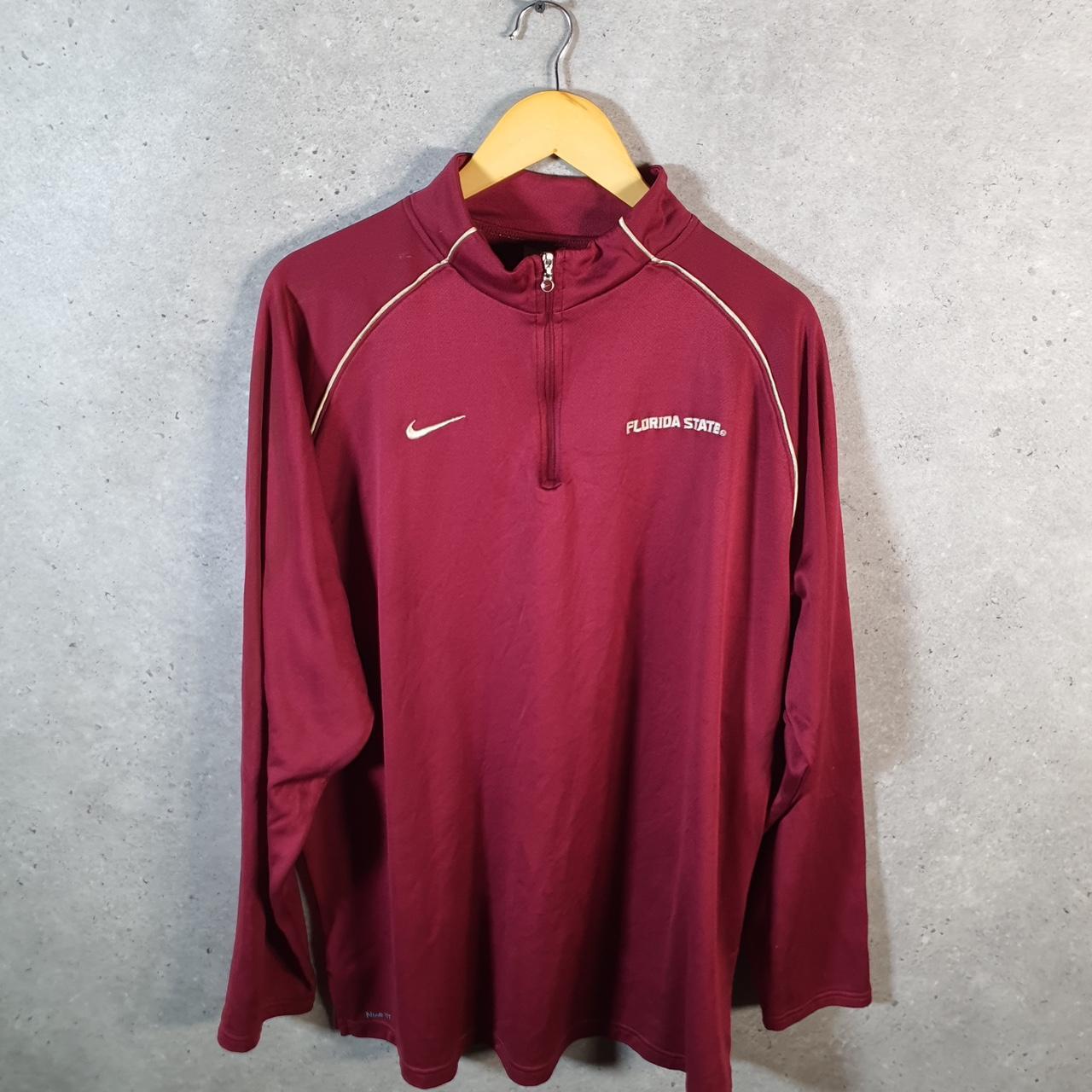 Vintage Nike Team Florida State 1/4 Zip Sweatshirt Men’s 2XL Red Swoosh Y2K Pullover