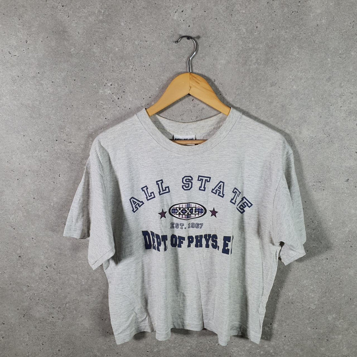 Vintage Kathy Island All Star Graphic 90s USA Single Stitch T Shirt Womens Small Grey