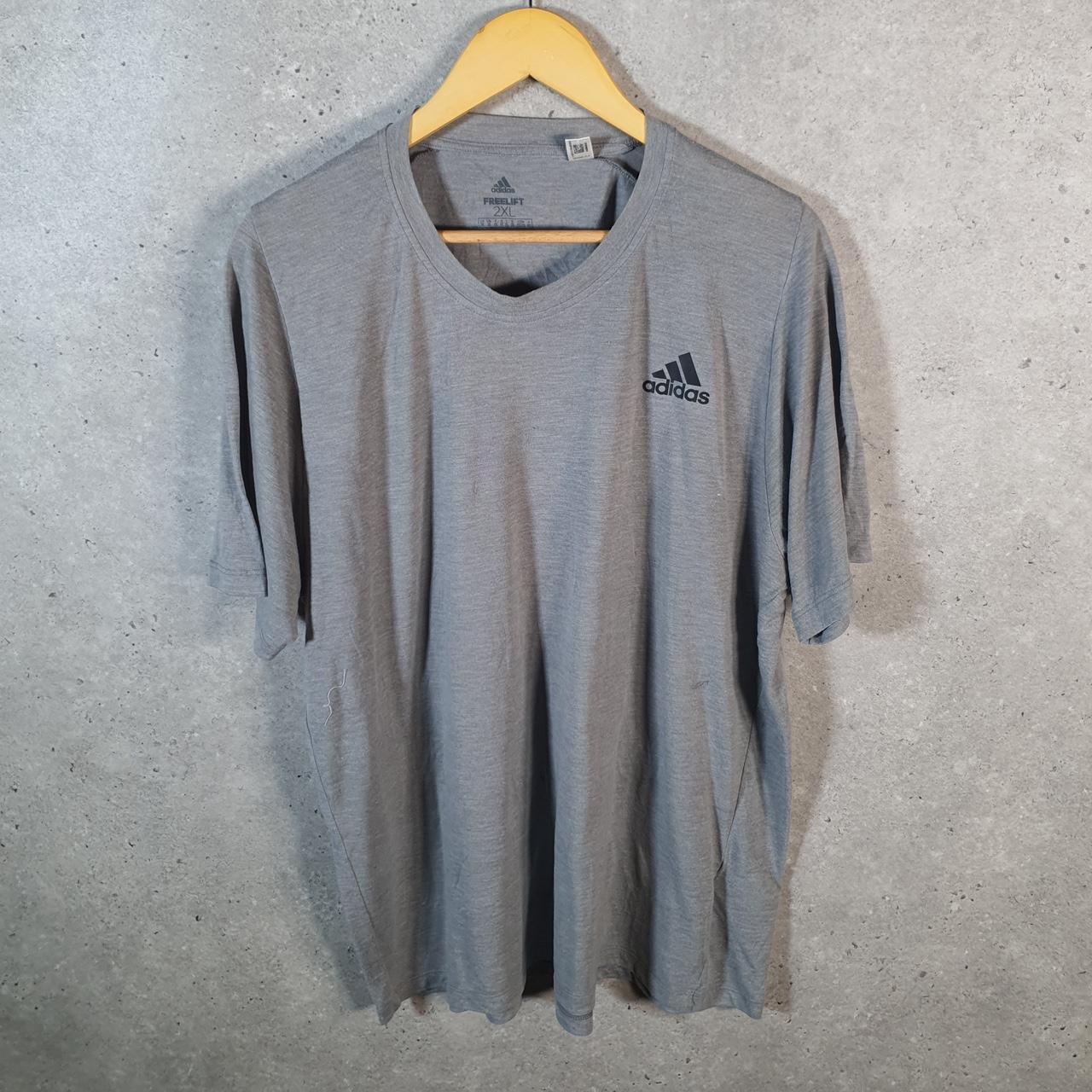 Vintage Adidas Freelift Climalite T Shirt Shirt Men’s 2XL Grey Three Stripes Logo Athletic C9728