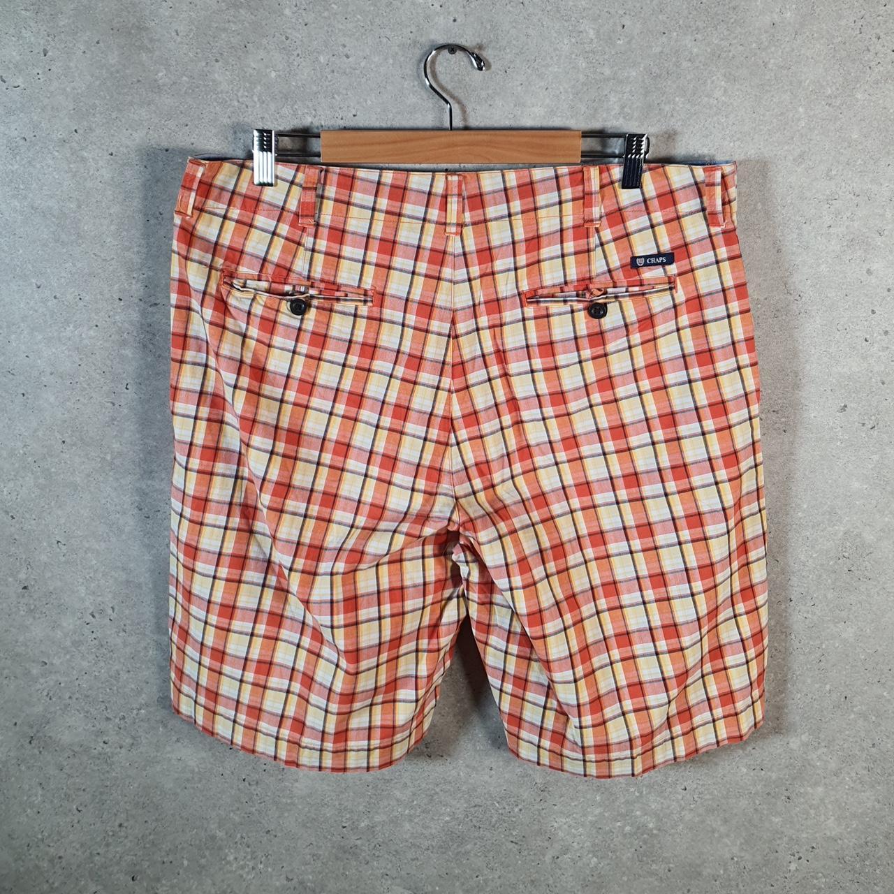 Vintage Chaps Ralph Lauren Polo Shorts Jorts Cargo Men’s W36 Checkered Black Baggy Cotton A4445