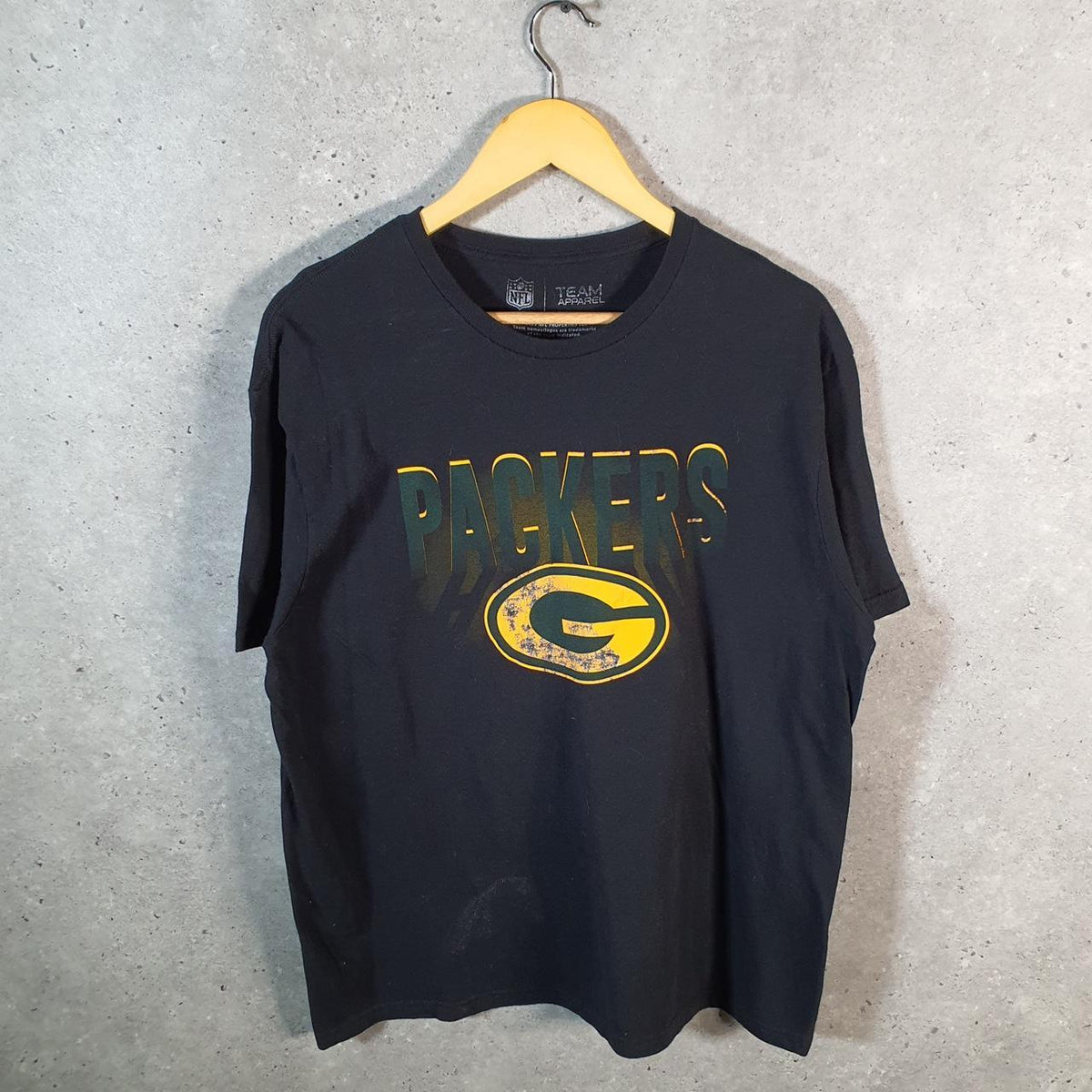 Vintage NFL Green Bay-Packers T Shirt Men’s Large Black Pro Sport USA Athletic