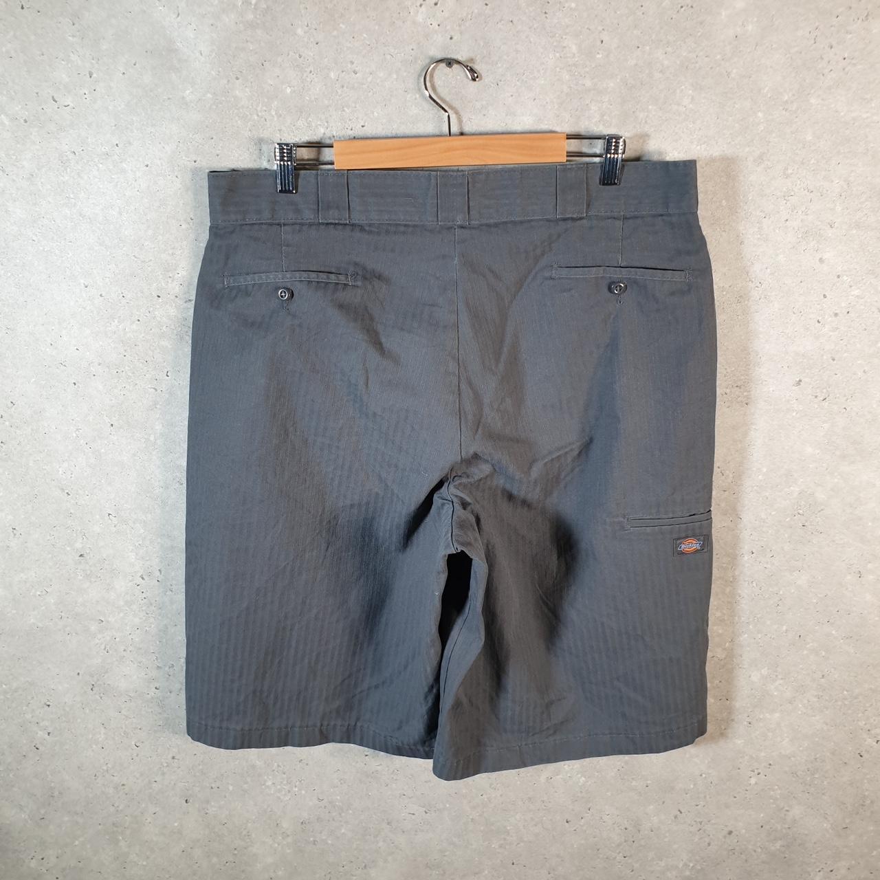 Vintage Dickies Baggy Chino Shorts Jorts Cargo Mens W38 Grey Striped Regular Fit