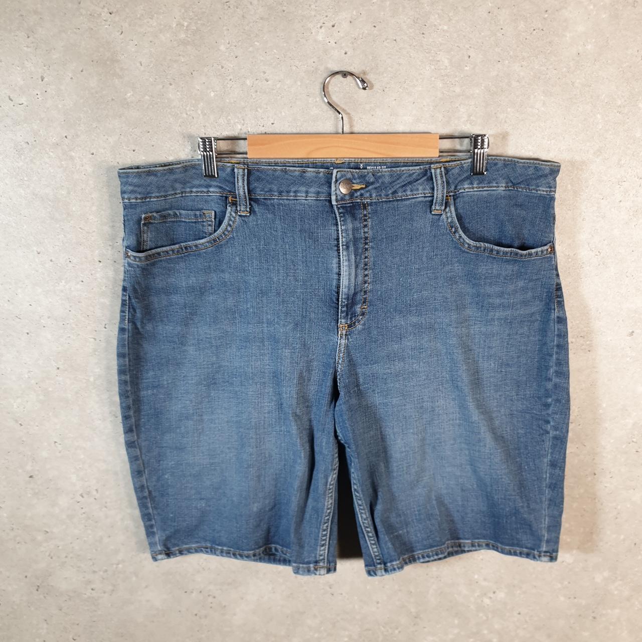 Vintage Lee Baggy Shorts Jorts Cargo Womens W40 Blue Relaxed Denim