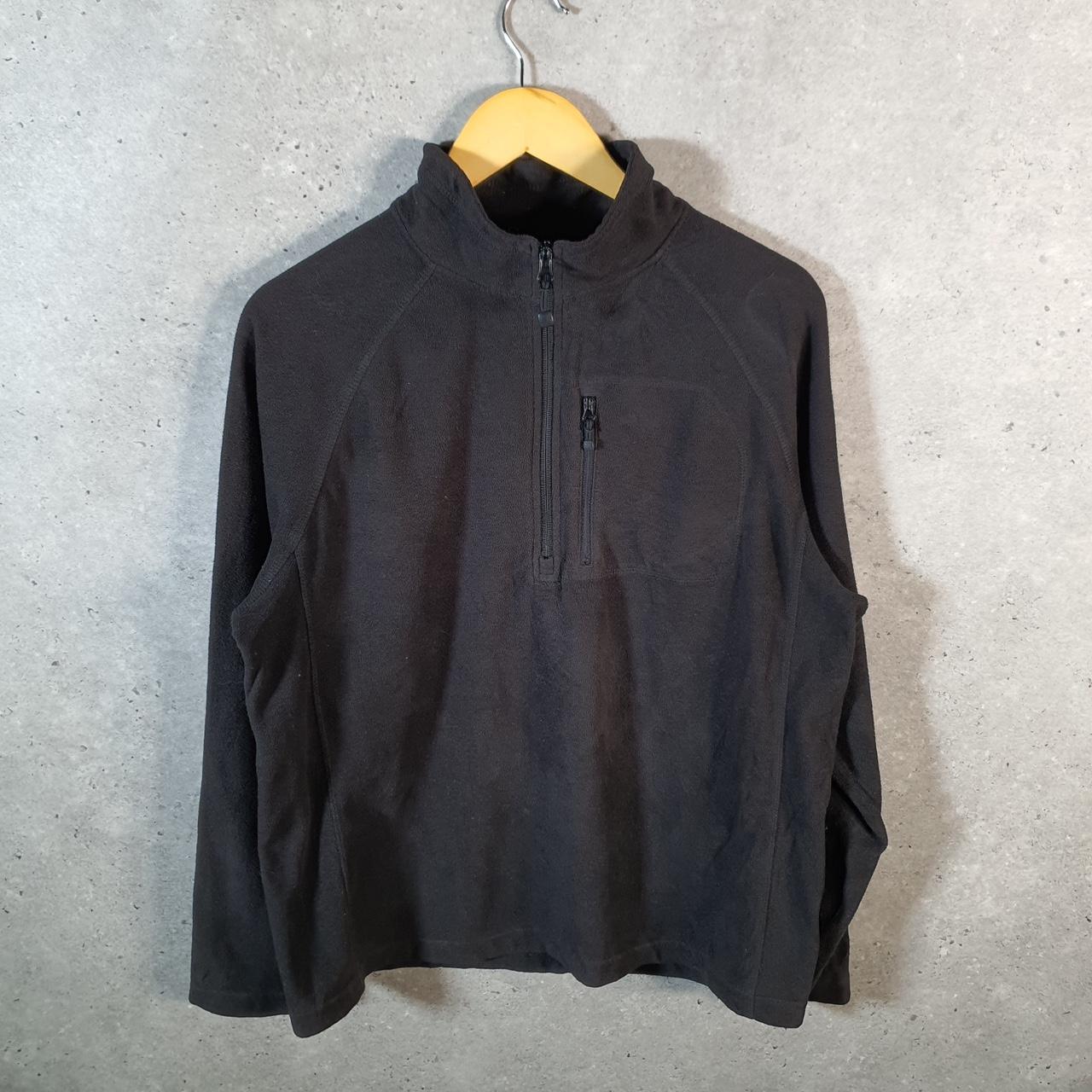 Vintage Starter 1/4 Zip Fleece Sweatshirt Mens Medium Black Logo Winter