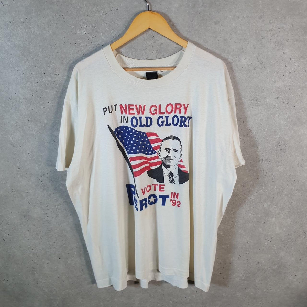 Vintage Ross Perot 1992 President USA Single Stitch T Shirt Men’s XL White C8808