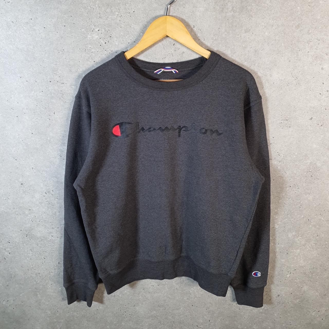 Vintage Champion Sweatshirt Men’s Small Grey USA Pullover Spellout Logo