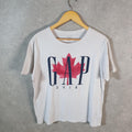 Vintage Gap Maple Leaf 2018 Spellout Graphic T Shirt Men’s Medium White Casual Sports Logo