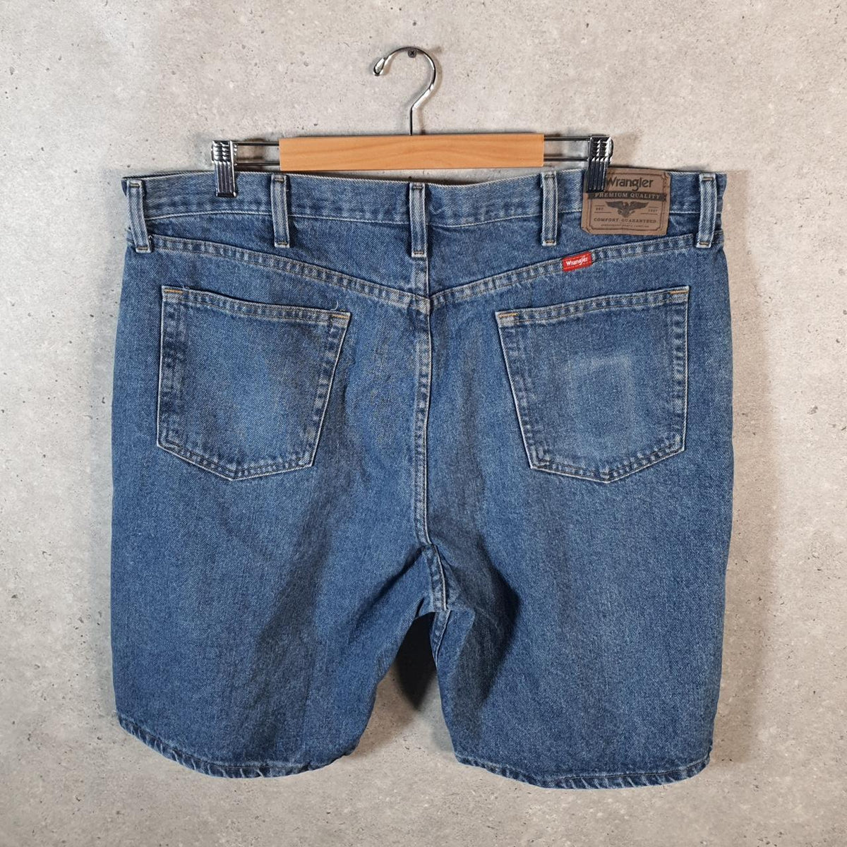 Vintage Wrangler Denim Shorts Jorts Cargo Men’s W40 Blue Baggy Cotton