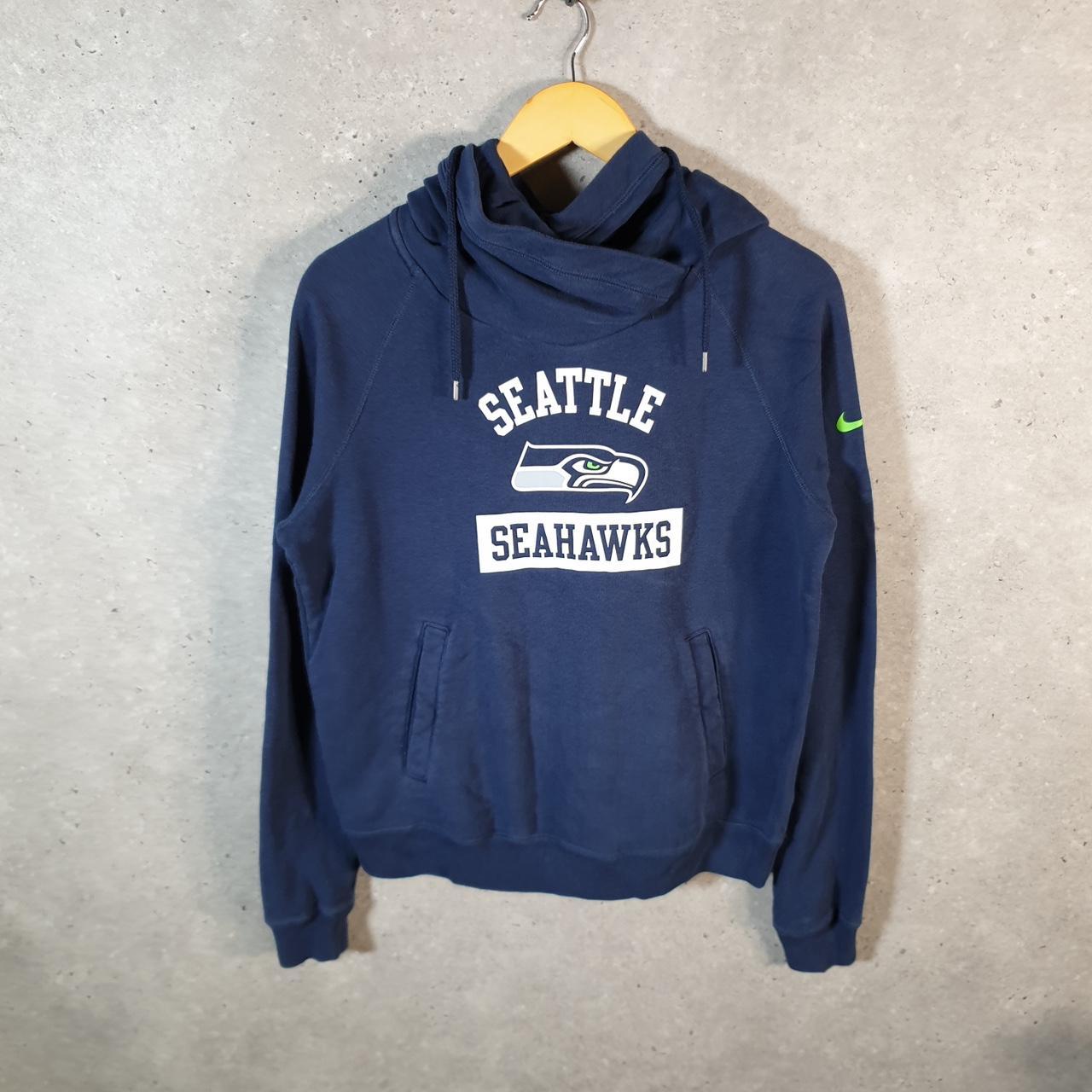 Vintage NFL Nike Seattle Seahawks Hoodie Womens Medium Blue Pullover USA Pro Sport