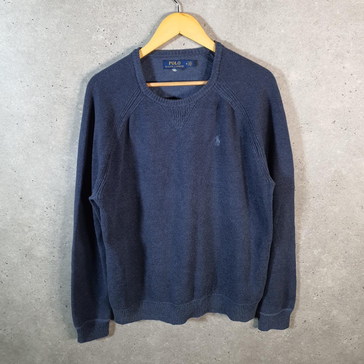 Vintage Ralph Lauren Polo Heavyweight Sweatshirt Men’s Medium Blue Pullover Pony C8854