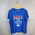 Vintage Hiss Cats Graphic T Shirt Men’s Large Blue Casual Sports Logo Athletic