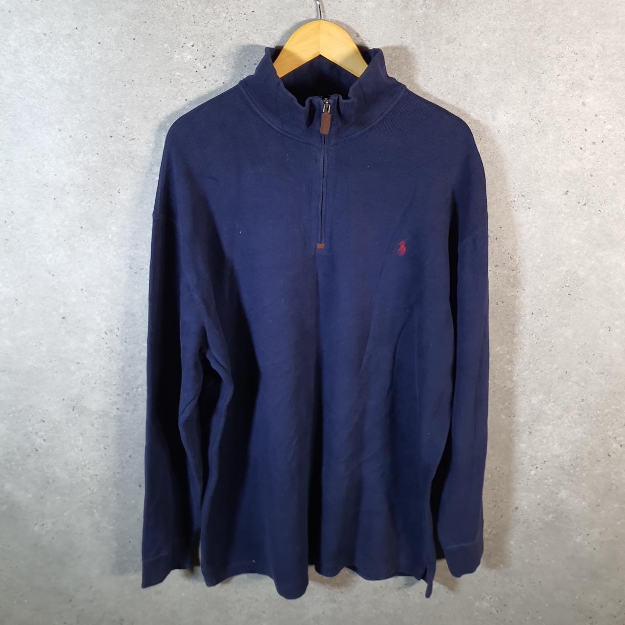 Vintage Ralph Lauren Polo 1/4 Zip Sweatshirt Men’s XL Tall Navy Blue Pullover Pony
