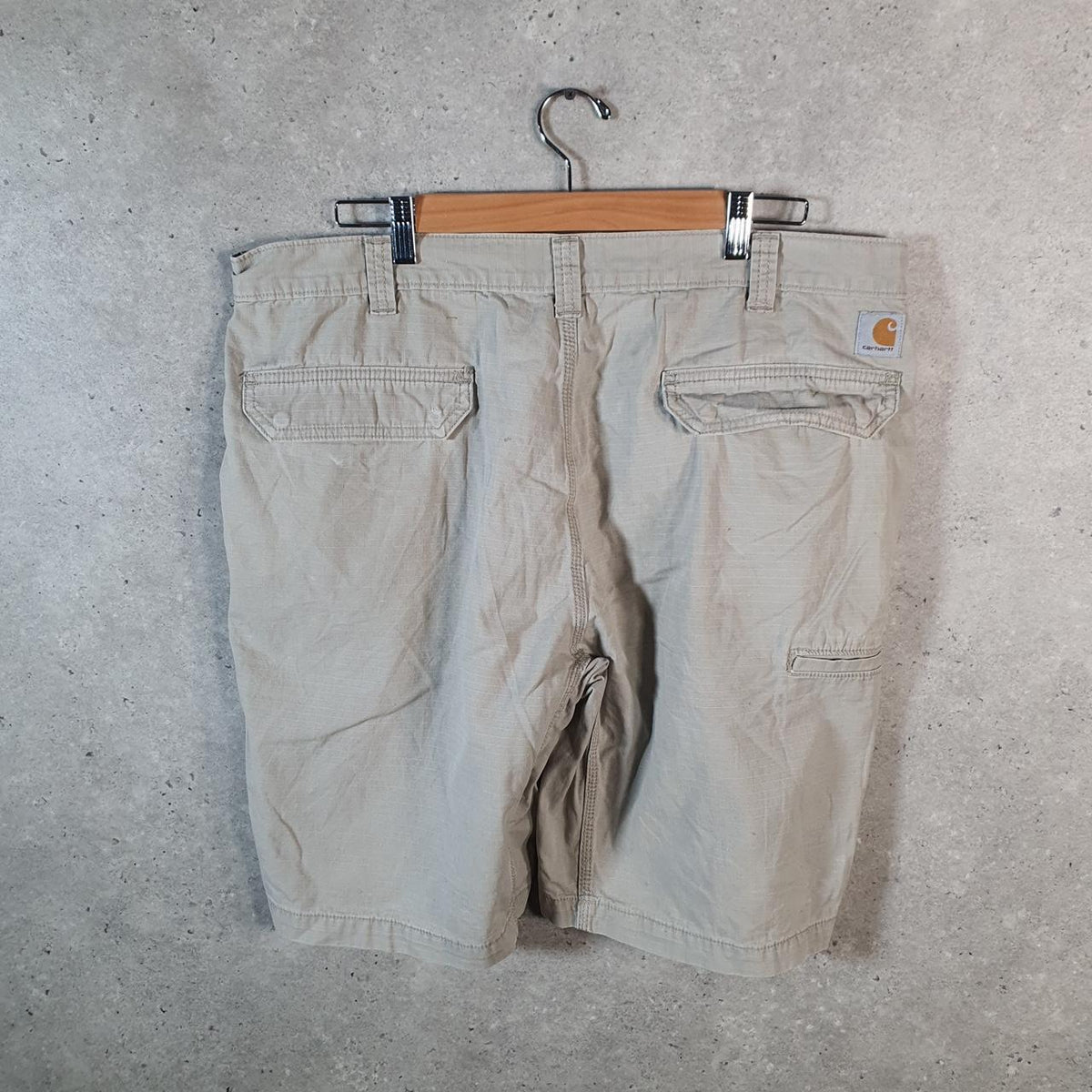 Vintage Carhartt Baggy Carpenter Shorts Jorts Cargo Men’s W40 Beige Relaxed Fit Workwear Big Fish Vintage