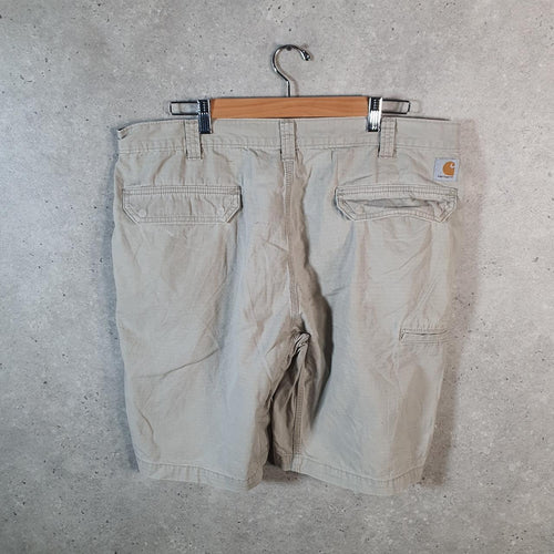Vintage Carhartt Baggy Carpenter Shorts Jorts Cargo Men’s W40 Beige Relaxed Fit Workwear Big Fish Vintage