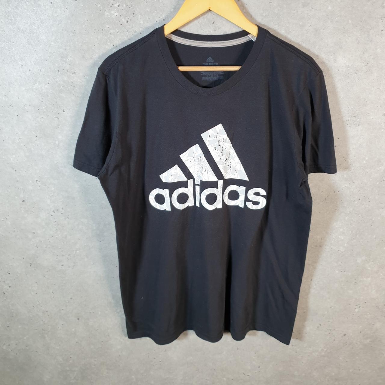 Vintage Adidas Go To Performance Tee T Shirt Men’s Large Black Three Stripes Logo Athletic