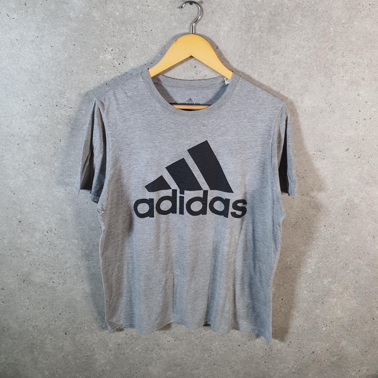 Vintage Adidas Amplifier T Shirt Men’s Medium Grey Three Stripes Logo Athletic