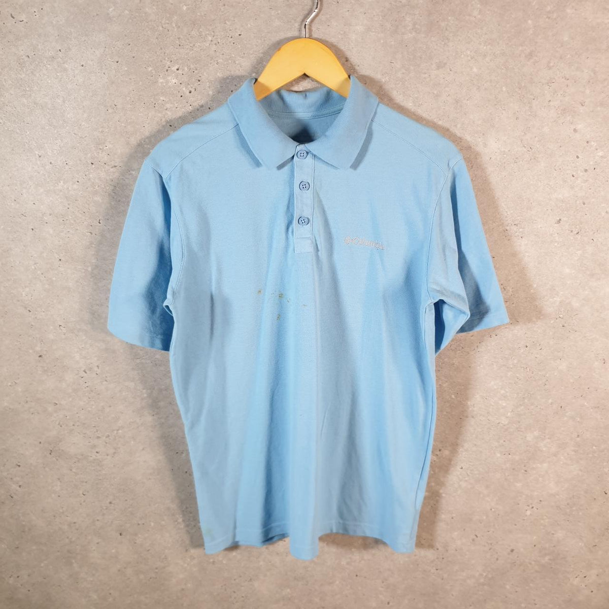 Vintage Columbia Golf Polo Shirt Men’s Small Blue Athletic Three Button