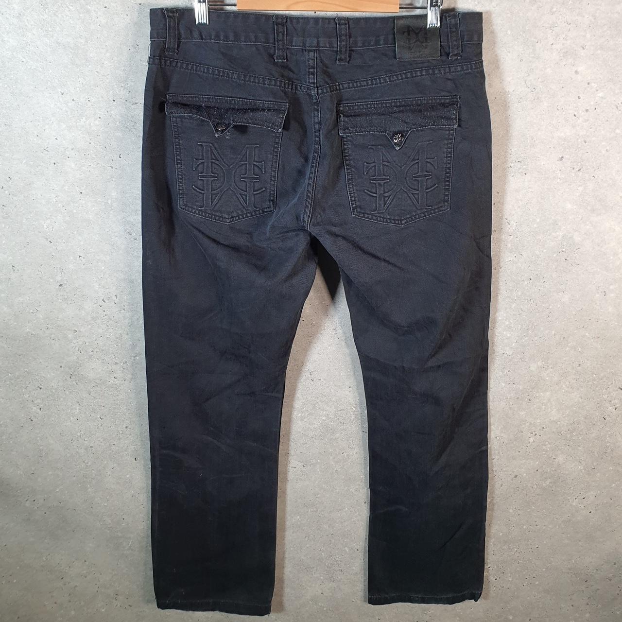 Vintage Michael Cherry Baggy Y2K Hip Hop Jeans Mens W40 Black Denim Wide Leg Big Fish Vintage