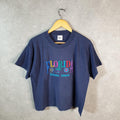 Vintage Murina Florida Treasure Island Embroidered 90s USA Single Stitch T Shirt Womens Large Blue