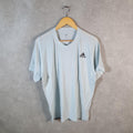 Vintage Adidas Aeroready T Shirt Shirt Men’s Large Grey Three Stripes Logo Athletic C9924