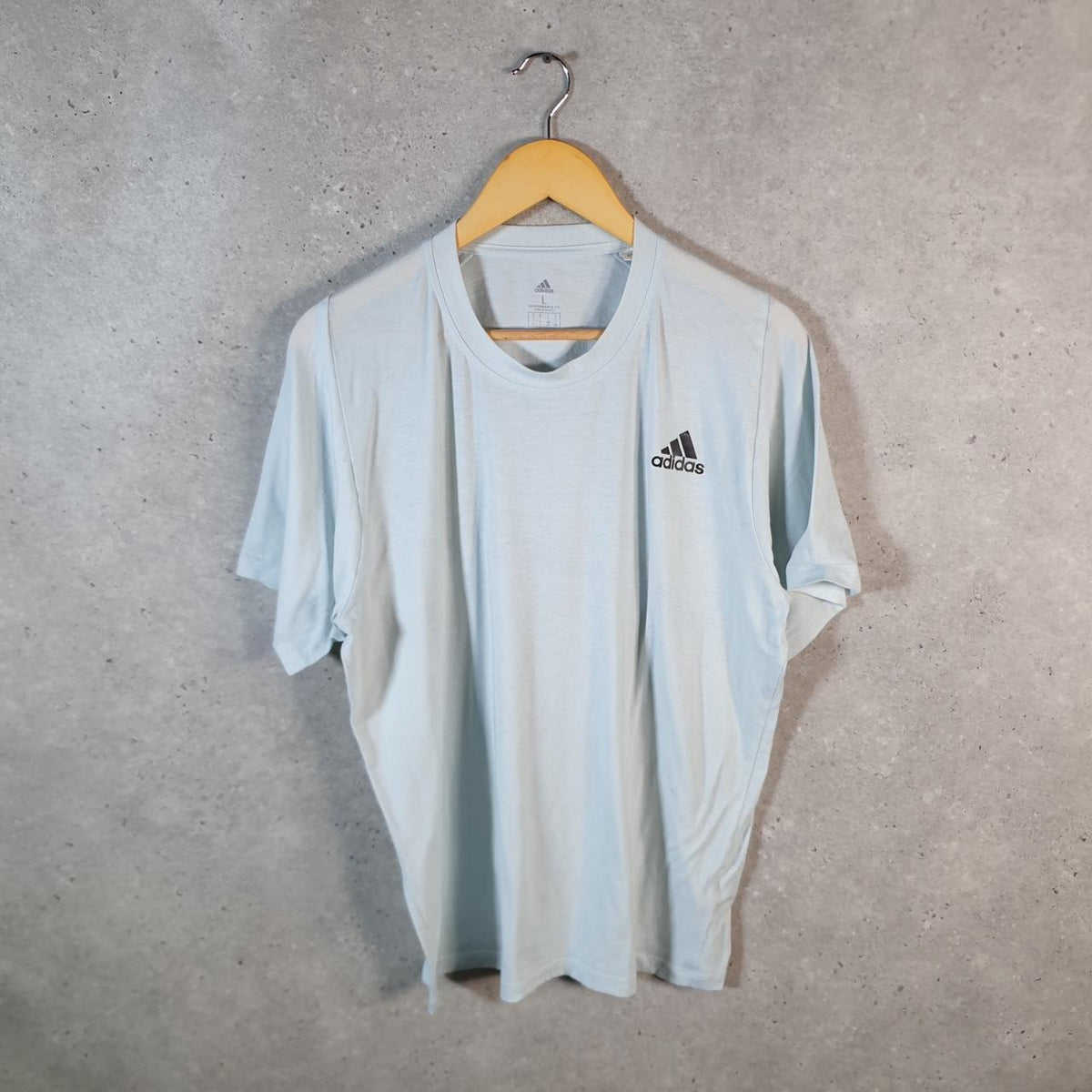 Vintage Adidas Aeroready T Shirt Shirt Men’s Large Grey Three Stripes Logo Athletic C9924