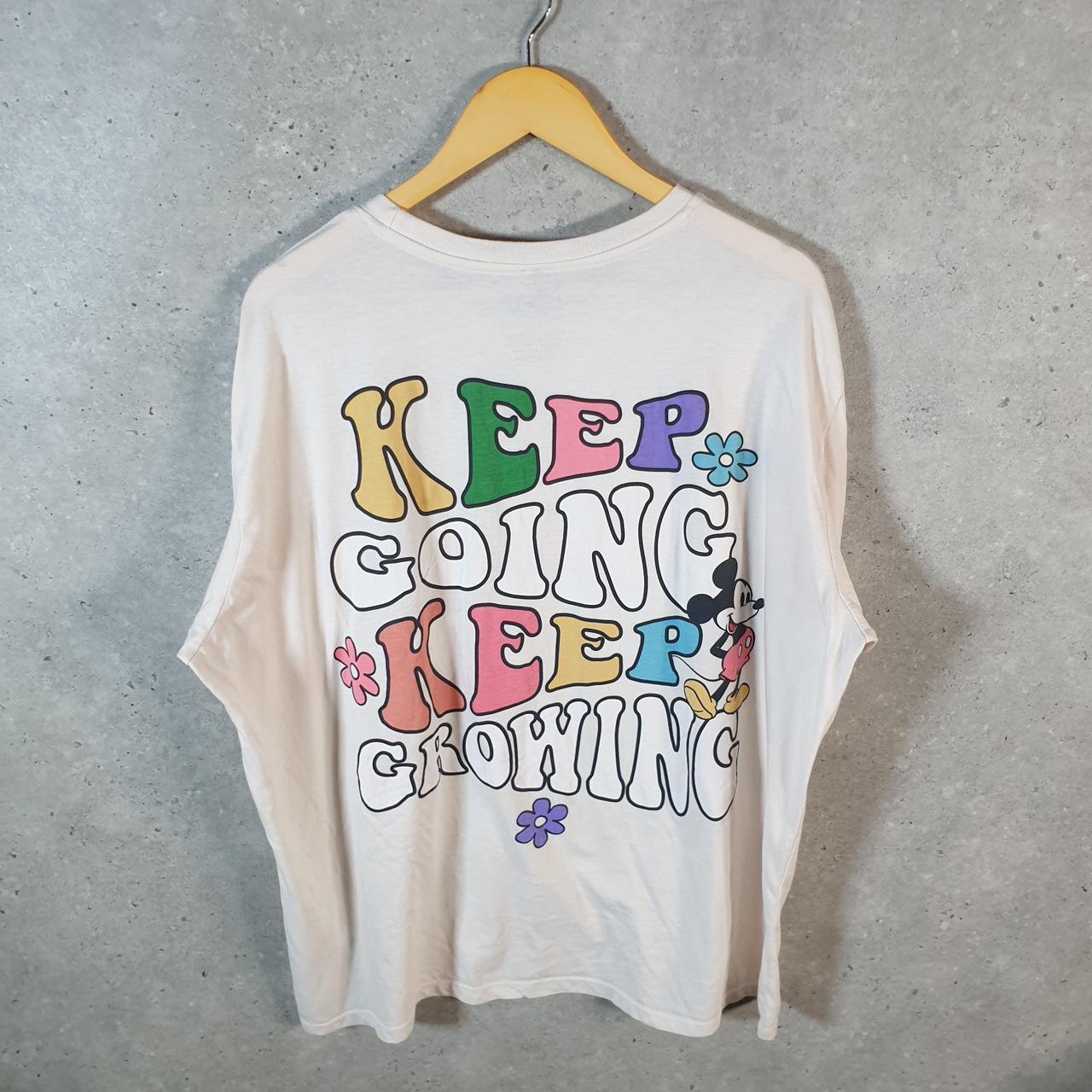 Vintage Disney Land Keep Growing T Shirt Womens 3XL White Logo Graphic Cartoon