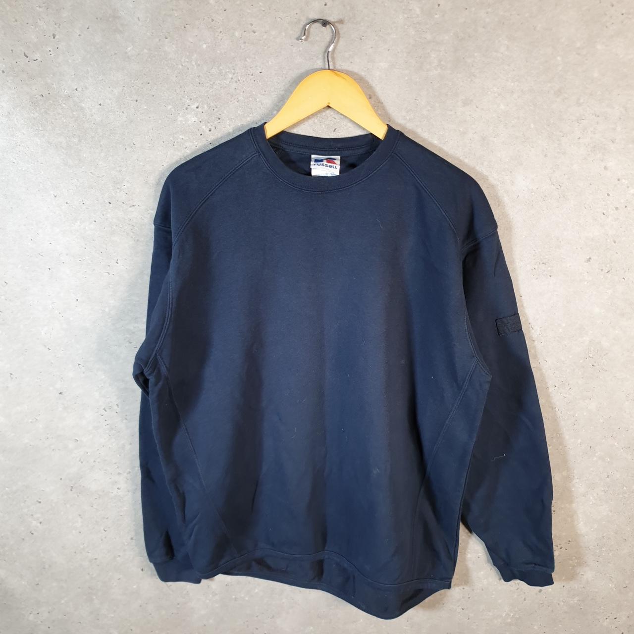 Vintage Russell Athletic Blank Baggy Sweatshirt Men’s Medium Navy Blue Pullover