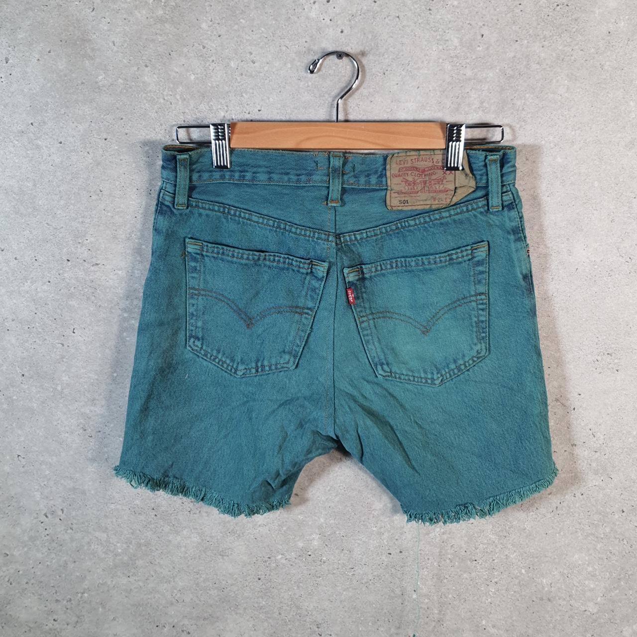 Vintage Levi’s 501 Cut Off Baggy Shorts Jorts Cargo Womens W28 Blue Relaxed Denim A4474
