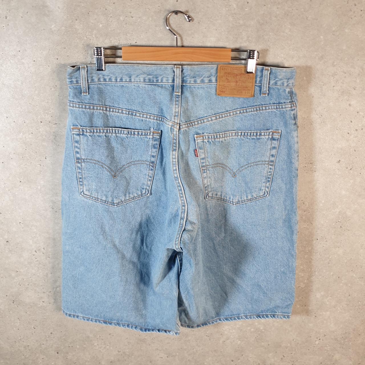 Vintage Levi’s 560 Baggy Shorts Jorts Cargo Mens W38 Blue Relaxed Denim