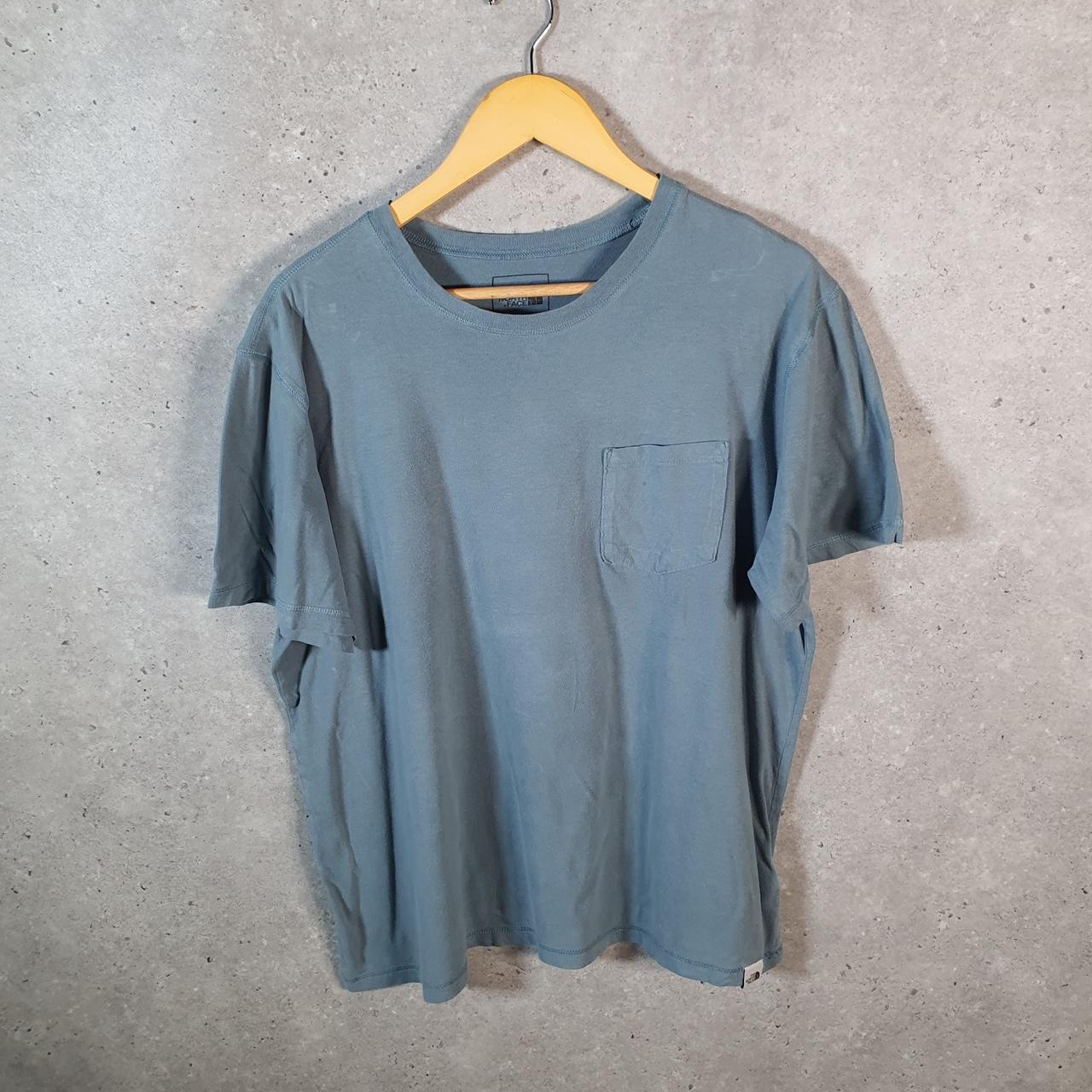 Vintage The North Face TNF Spellout T Shirt Shirt Men’s Large Blue Logo Athletic C9590