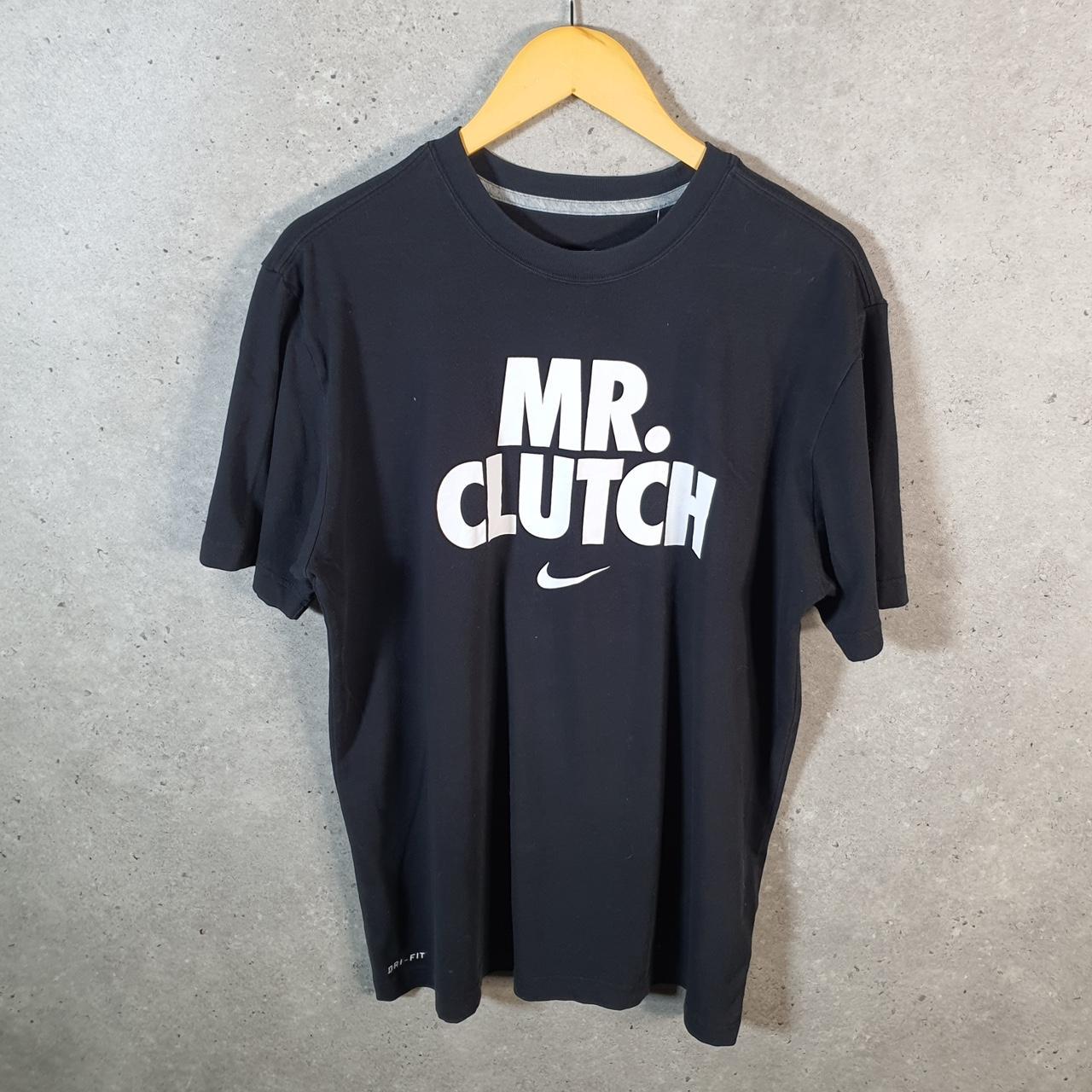 Vintage Nike Mr Clutch Dri Fit T Shirt Men’s Large Black Logo Swoosh Athletic