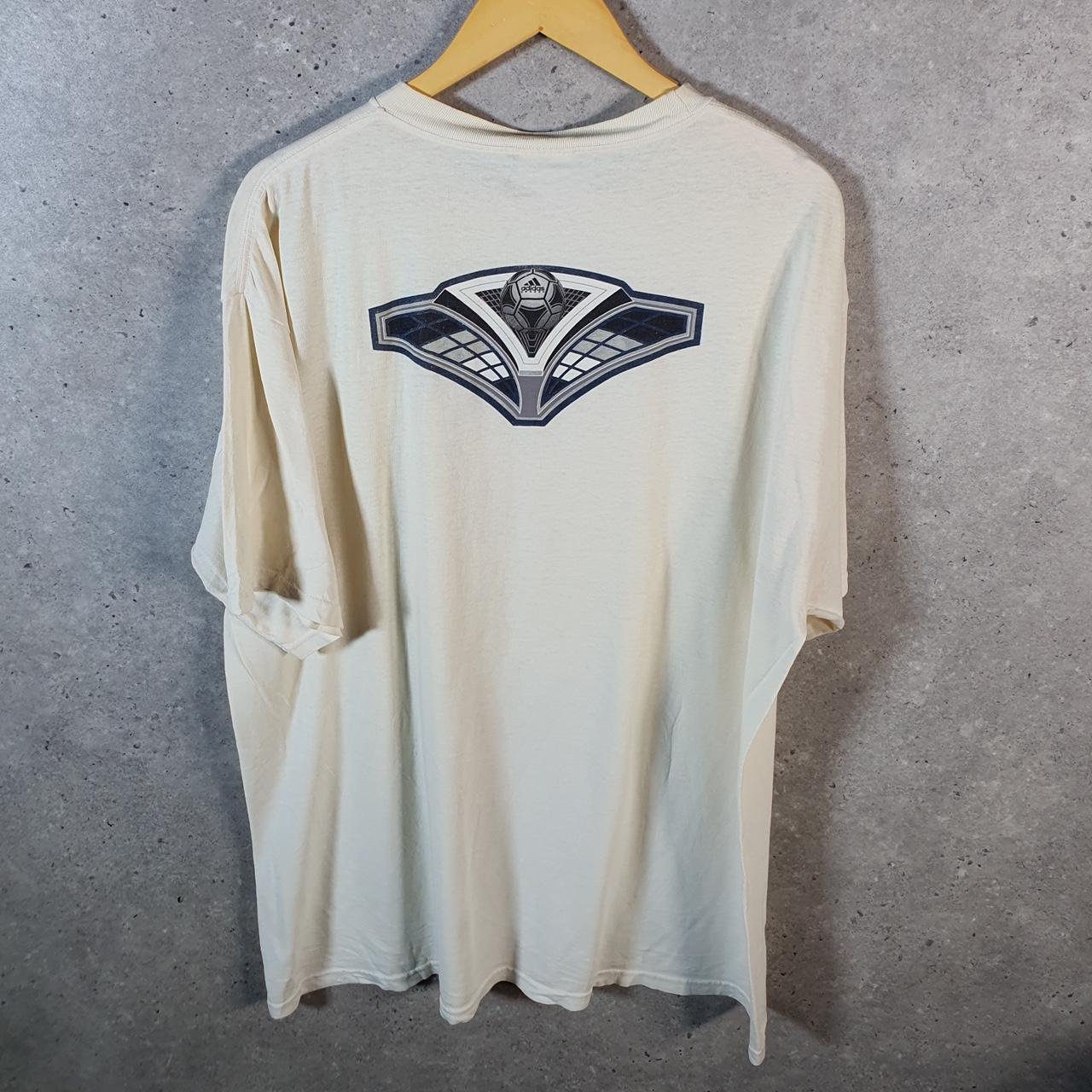 Vintage Adidas 90s Soccer Spellout T Shirt Men’s Large White Three Stripes Logo Athletic