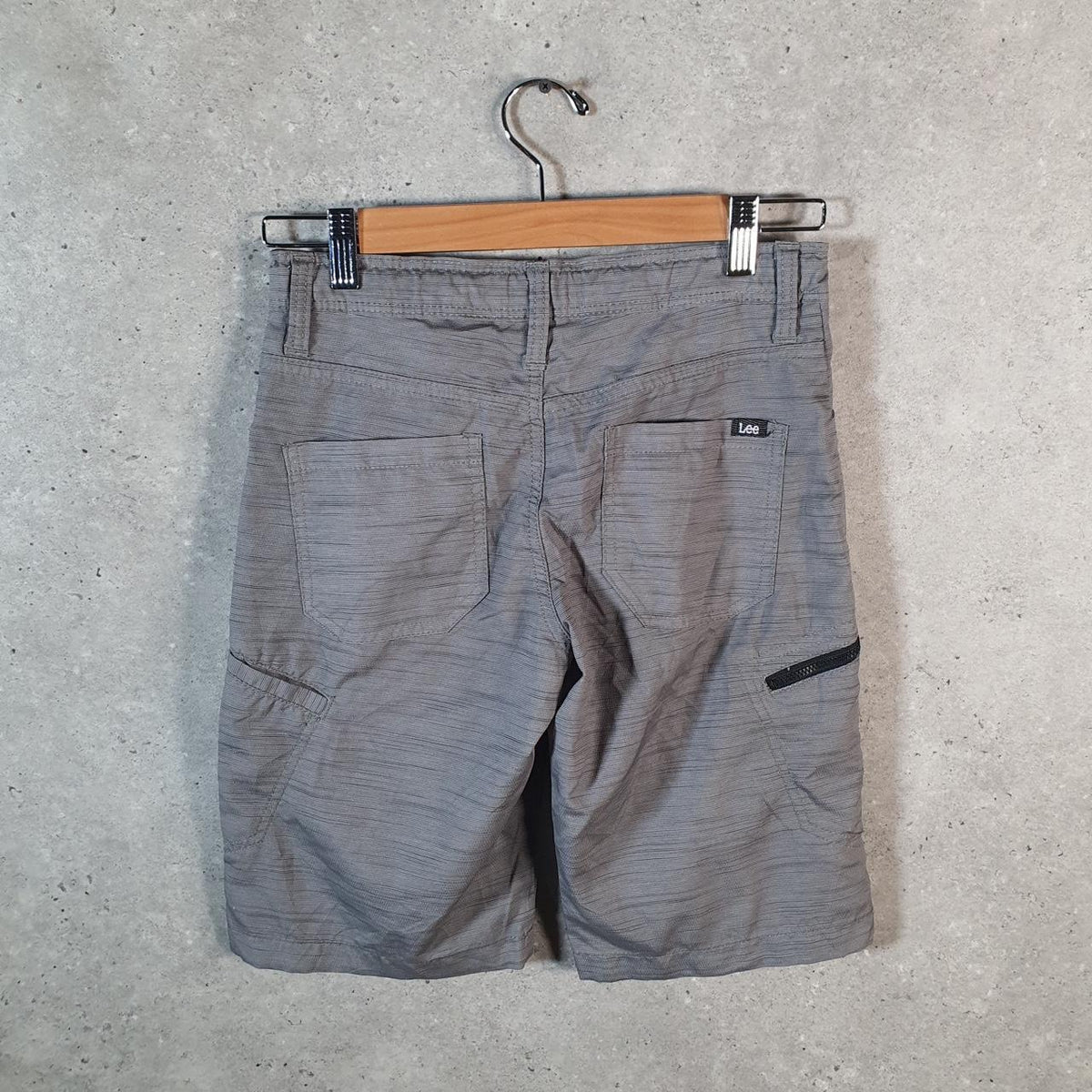 Vintage Lee Chino Shorts Jorts Cargo Womens W26 Grey Baggy Cotton A4434
