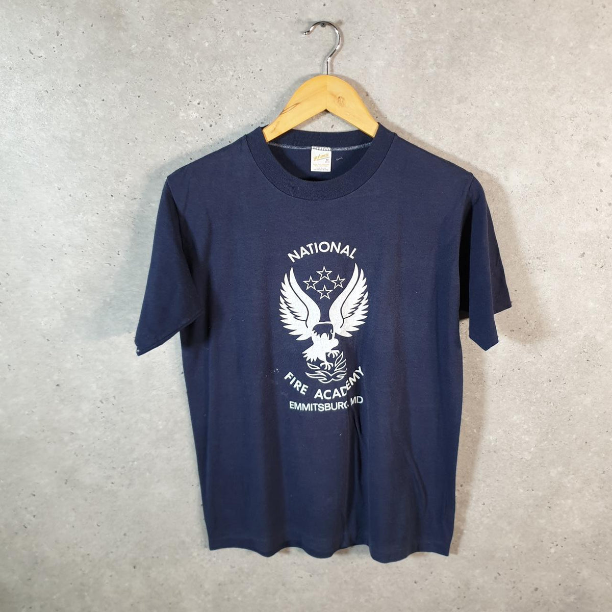 Vintage Sportswear Fire Academy Emmitsburgh USA Single Stitch T Shirt Men’s Medium Blue